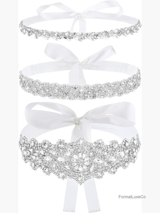 3 Rhinestone Bridal Belts Sashes for Wedding Formal Evening Dress main image 6